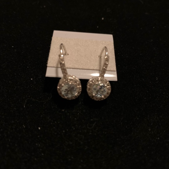 Genuine Blue & White Topaz Earrings - Picture 5 of 6